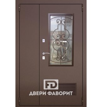Стальная двустворчатая дверь для котельной