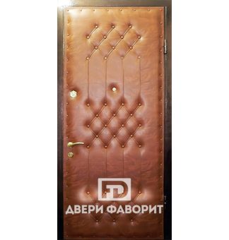 недорогая входная дверь с отделкой винилискожа и ламинат, с двумя замками