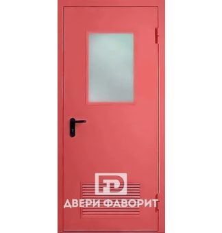 Противопожарная дверь МД-1849 с вентиляцией и стеклом