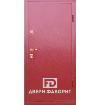 металлическая дверь с порошком красного оттенка