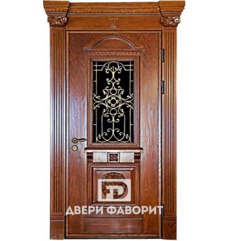 Входная дверь с массивом дерева, один замок