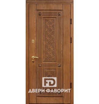 дверь металлическая отделана мдф коричневого оттенка