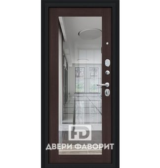 Дверь из стали с зеркалом внутри
