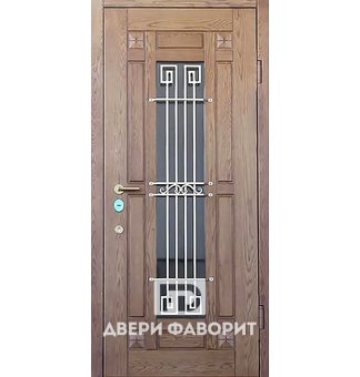 Дверь в коттедж отделка массив и шпон МДФ, со стеклом