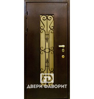 Стальная уличная дверь с ковкой