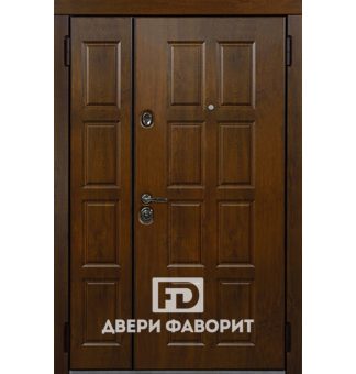 дверь уличная двустворчатая с отделкой филёнчатый мдф